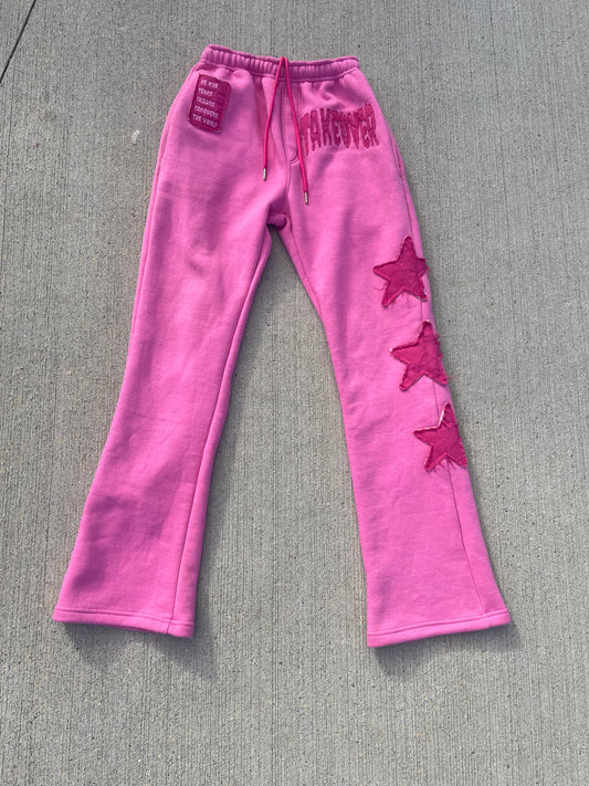 Pink Flared sweat pants